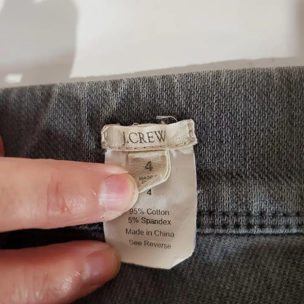 J. Crew Womens Ankle Zip Pull On Elastic Waist Ankle Pants Size 4 Gray Stretch